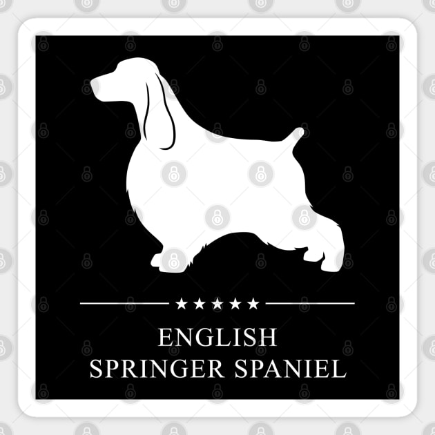 English Springer Spaniel Dog White Silhouette Magnet by millersye